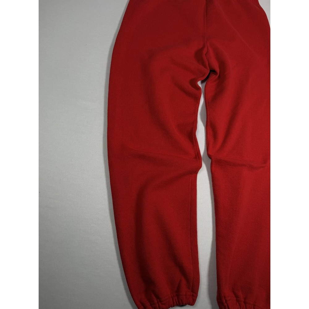 Vintage Jerzees Pants Mens Large Red Fleece Sweatpants Drawstring Elastic USA - Picture 9 of 15